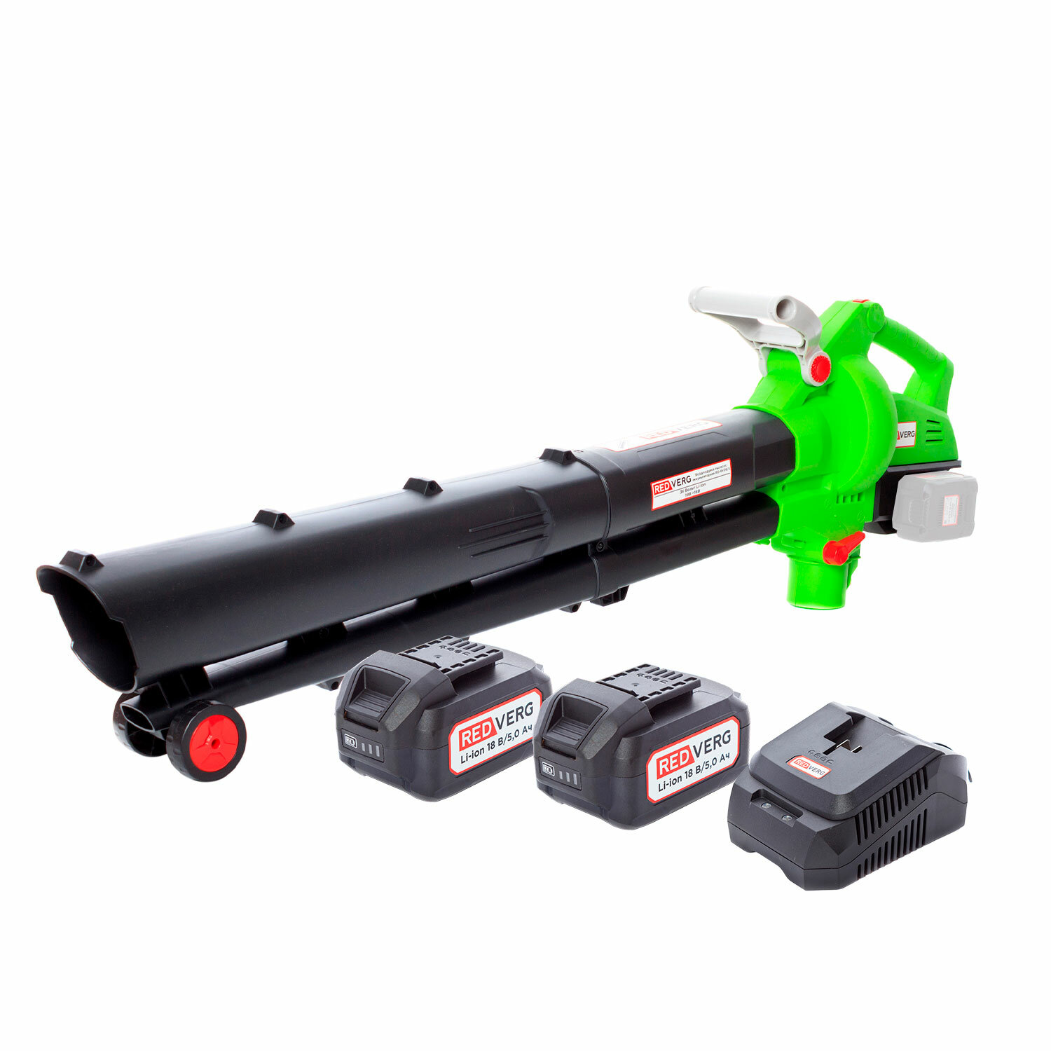фото Воздуходувка-пылесос аккумуляторная REDVERG RD-BV36/U-K + ЗУ 4А + 2 5Ач АКБ