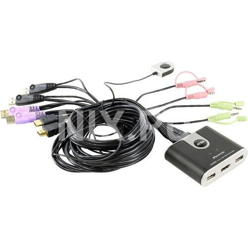 Переключатель электронный ATEN 2-Port USB HDMI/Audio Cable KVM Switch with Remote Port Selector (CS692-AT) - фото №4