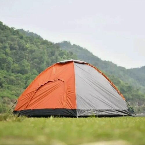 Изображение товара Палатка 3-местная пляжная / кемпинговая — лёгкая туристическая с тентом от солнца и москитной сеткой