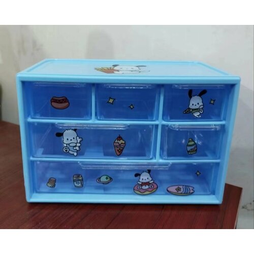 Настольный органайзер для хранения мелочей цвет New Blue 6 отсеков Dog Sticker 409₽
