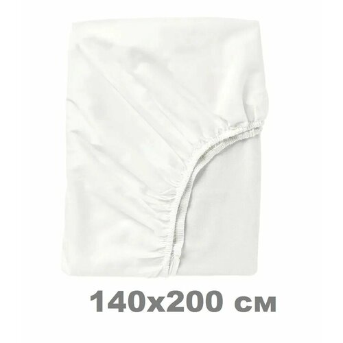 Простыня на резинке OKRAS (FАRGMАRA фэргмора в икеа), 140x200 см, натяжная, полутороспальная, белый