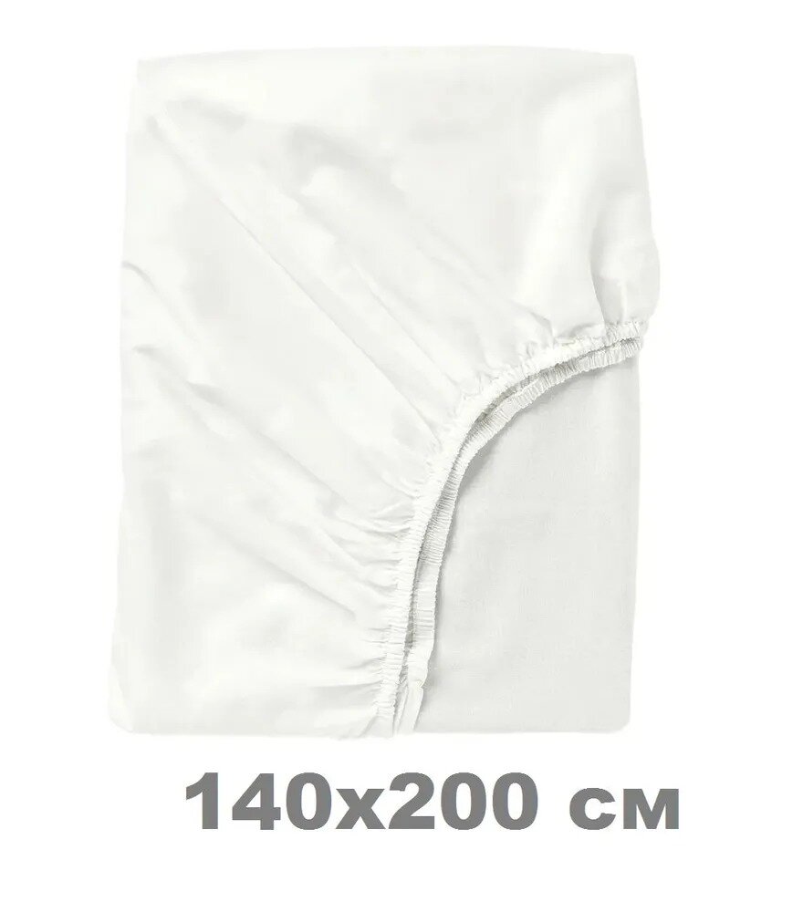 фото Простыня на резинке OKRAS (FАRGMАRA фэргмора в икеа), 140x200 см, натяжная, полутороспальная, белый