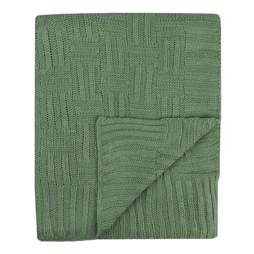 BY COLLECTION Плед вязаный 130х170см 100 акрил зеленый 2988₽