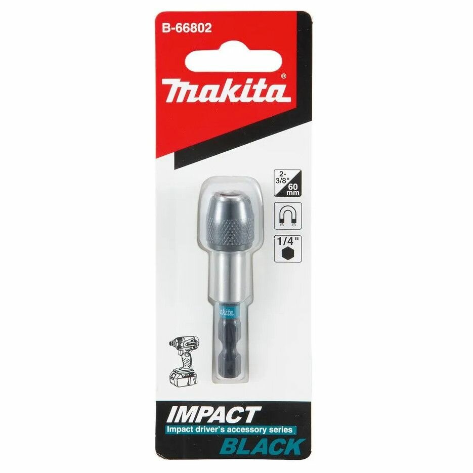 Магнитный держатель с зажимным патроном 60мм Impact Black Makita (B-66802)