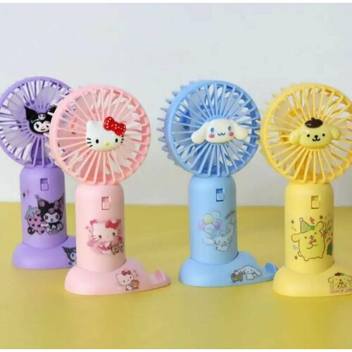 Портативный мини вентилятор Kuromi с Usb-зарядкой и подставкой для телефона создай свой дизайн 63400₽
