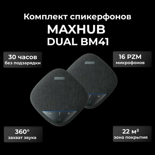 Комплект спикерфонов SmartSet Maxhub BM41 DUAL для большой переговорной 5566000₽