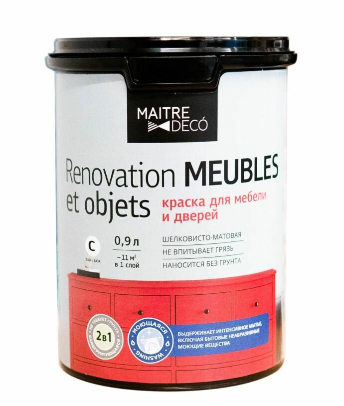 Краска для колеровки для мебели Maitre Deco Renovation 0.9 л прозрачная база С