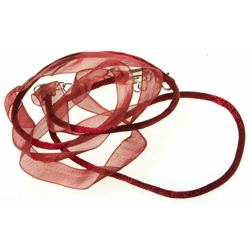 Шнур комбинированный ZLATKA с лентой с замком бордовый 45см 5шт 263₽