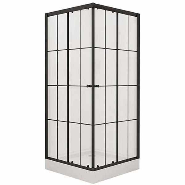 фото Душевой уголок Niagara NG-0180-14 80х80 профиль Черный стекло прозрачное с принтом