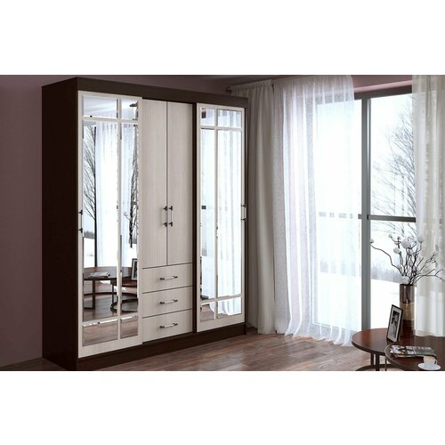 Шкаф-купе Пространство Уюта с зеркалом и ящиками 17022261 24810₽