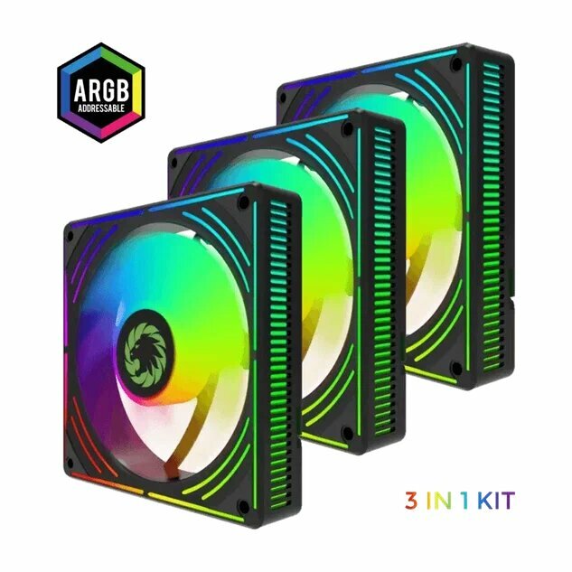 фото Комплект вентиляторов GameMAX RA300 Black 3*120мм ARGB Cooling fans
