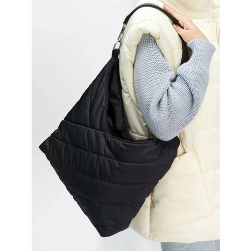 Сумка шоппер FABRIZIO CLUB фактура стеганая чёрный 2200₽