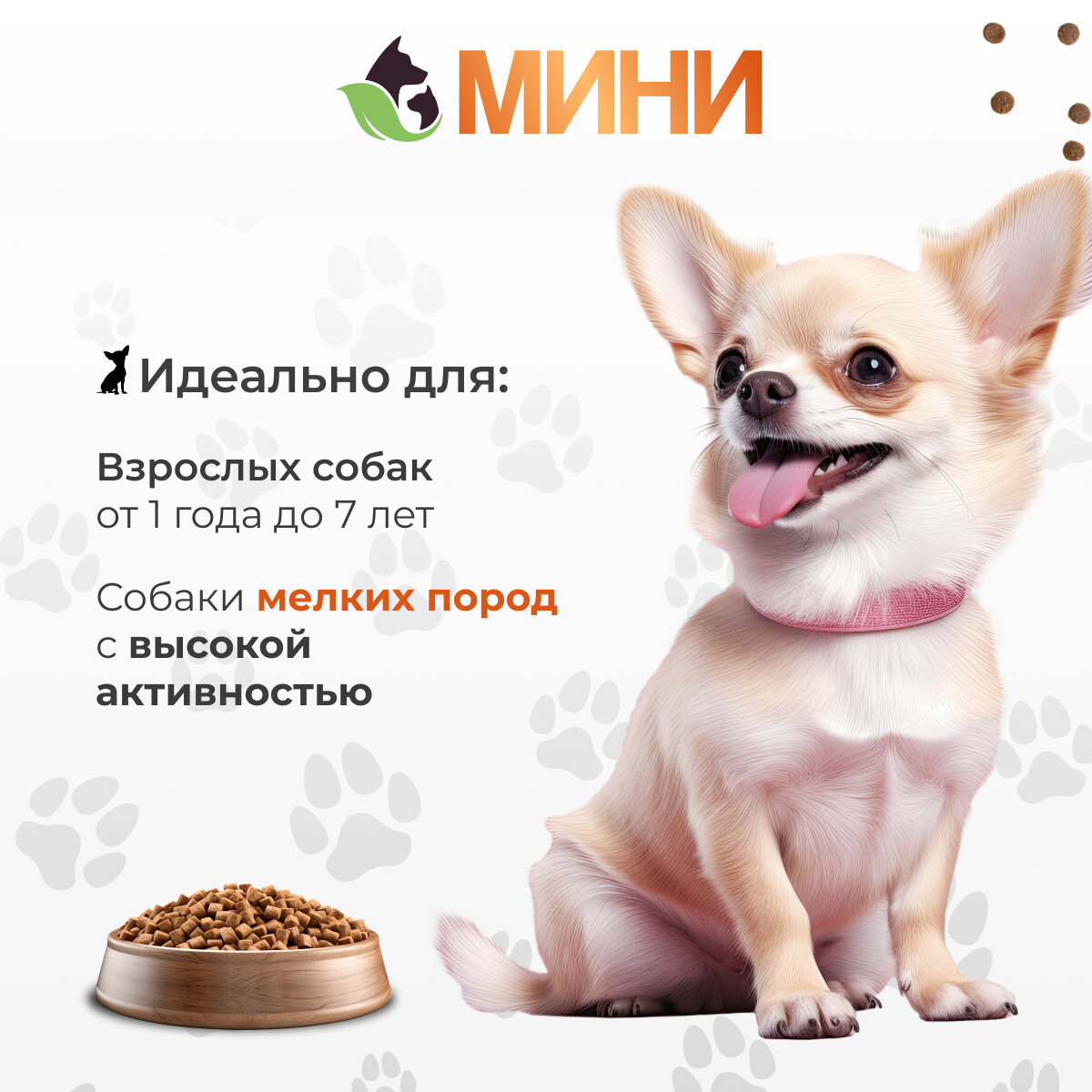 Сухой корм биско/BISKO мини с говядиной для взрослых собак мелких пород 3 кг. — фото 1