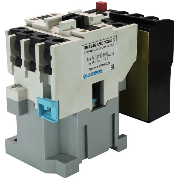 фото Электромагнитный пускатель Электротехник ПМ12-025200 УХЛ4 В 110В/50Гц 1з 25А нереверсивный с реле РТТ-131 21,2-28,7А IP00 ET007024