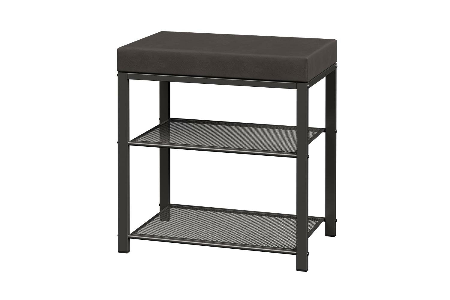 Банкетка в прихожую Торонто 47х49х30 см с полками для обуви цвет серый графит