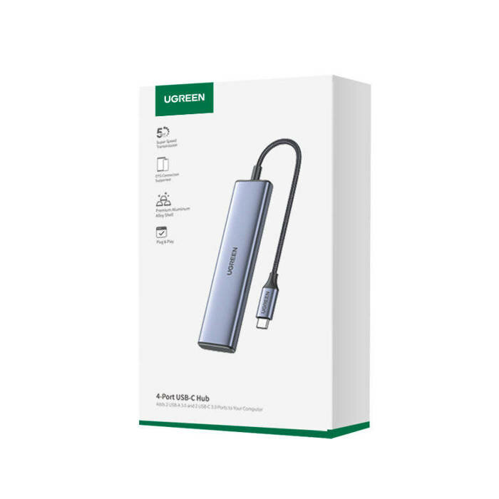 Разветвитель UGREEN 15395_ 4*USB-C, серый космос - фото №8