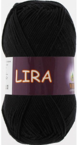 Пряжа Vita cotton Lira черный (5002), 40%акрил/60%хлопок, 150м, 50г, 1шт
