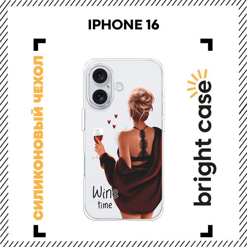 фото Чехол на apple iphone 16 / айфон 16 с принтом модница, прозрачный bright case