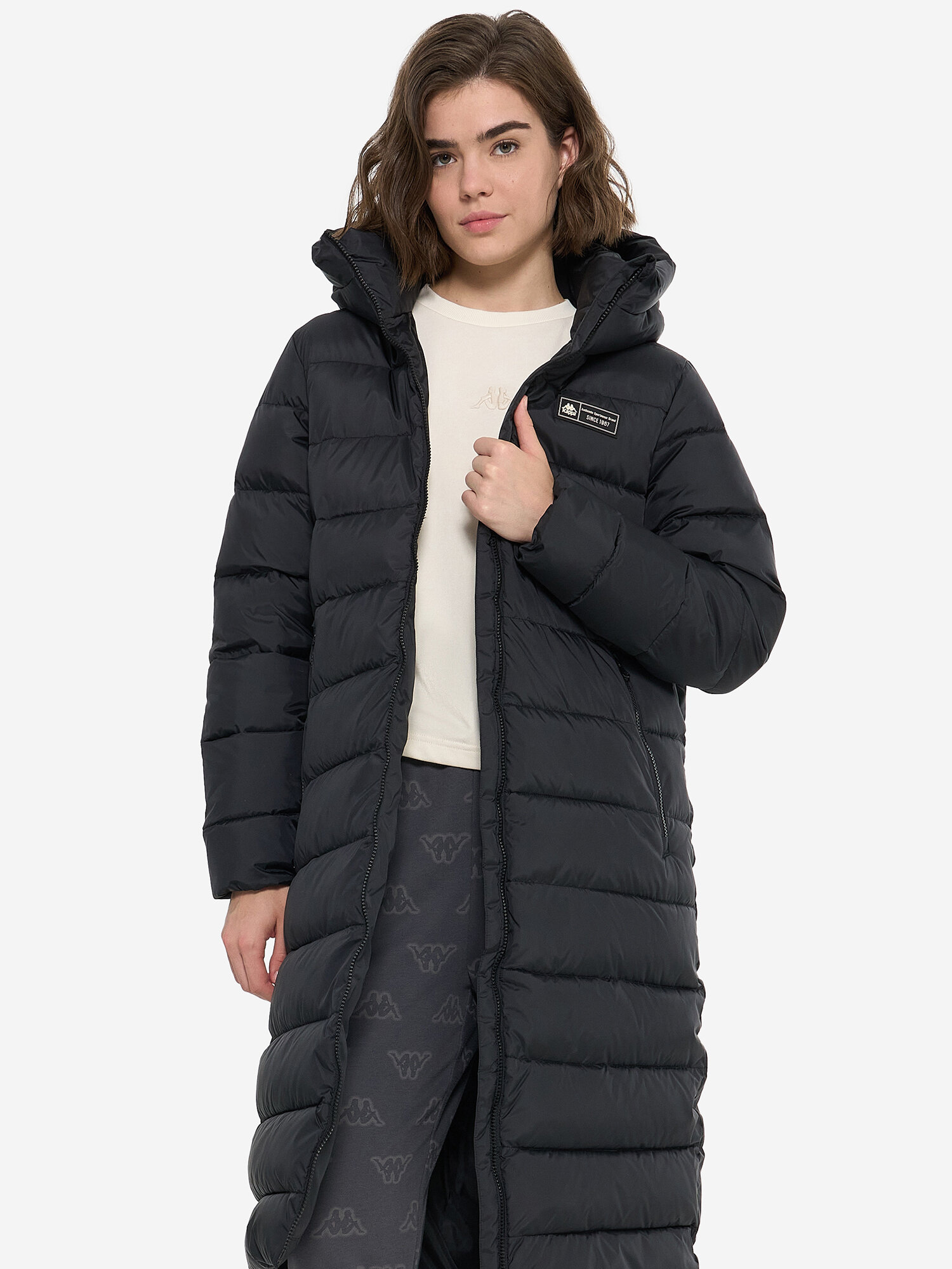 Пуховик Kappa Authentic Women's Fake Down Coats, размер 42-44, черный — фото 1