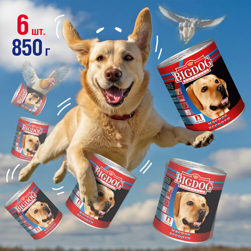 Влажный корм для собак Зоогурман "BIG DOG" Мясное ассорти ж/б 850гр х 6шт.