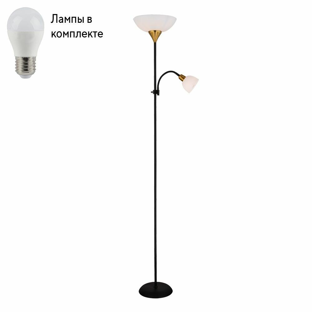Торшер с лампочками Arte lamp A9569PN-2BK+Lamps