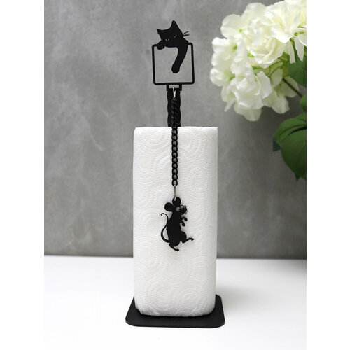 Держатель кухонный для рулонного и бумажного полотенца, настольный, цвет черный, A. R. COMPANY16, сталь