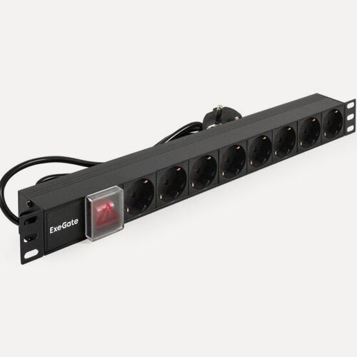 Изображение товара Блок розеток Exegate ServerPro PDU-19H803 Al-8S-EU2CU-SW (EX280842RUS)