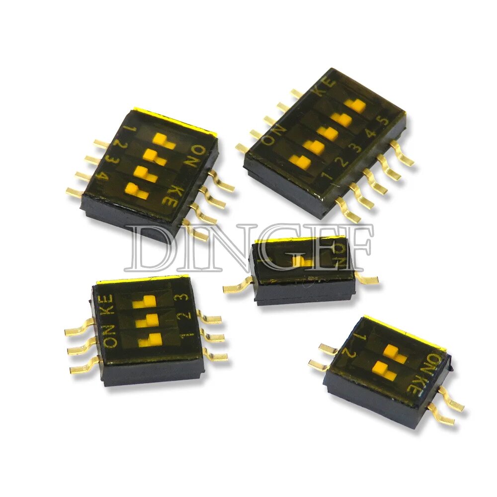 5 шт. модуль переключателя ползункового типа 1 2 3 4 5 6 7 8 10PIN 1,27 2,54 6PIN, Black 1.27MM SMD