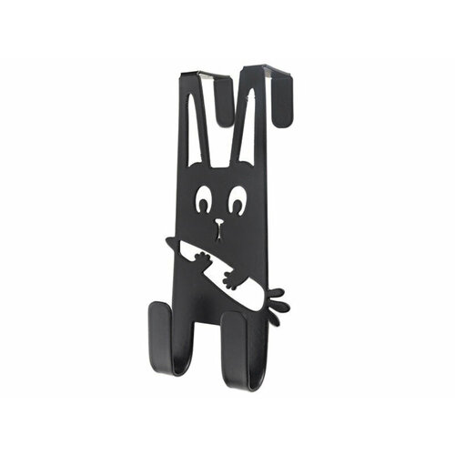 Крючок мебельный Зайка черный матовый двухрожковый 298₽