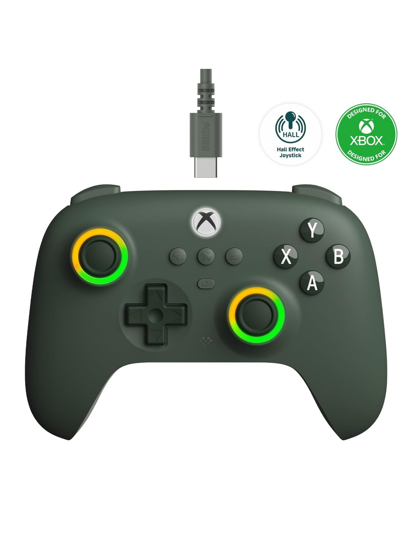 Проводной геймпад 8BitDo Ultimate C для Xbox One, Series, ПК, темно-зеленый — фото 1