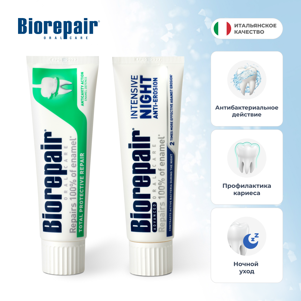 Зубные пасты Biorepair Total Protection, 75 мл, Intensive Night, 75 мл