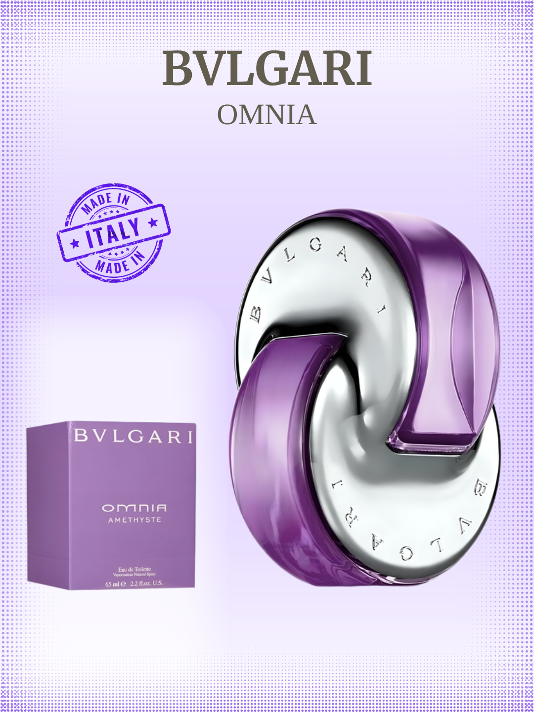 Туалетная вода Bvlgari "Omnia Amethyste", женская, зеленая, 65мл