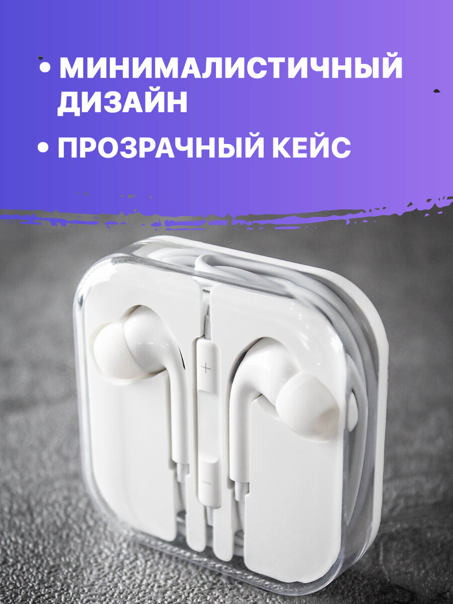 Проводные вукуумные наушники с микрофоном разъем mini JACK AUX, игровая гарнитура для компьютера, на Android, белые — фото 1