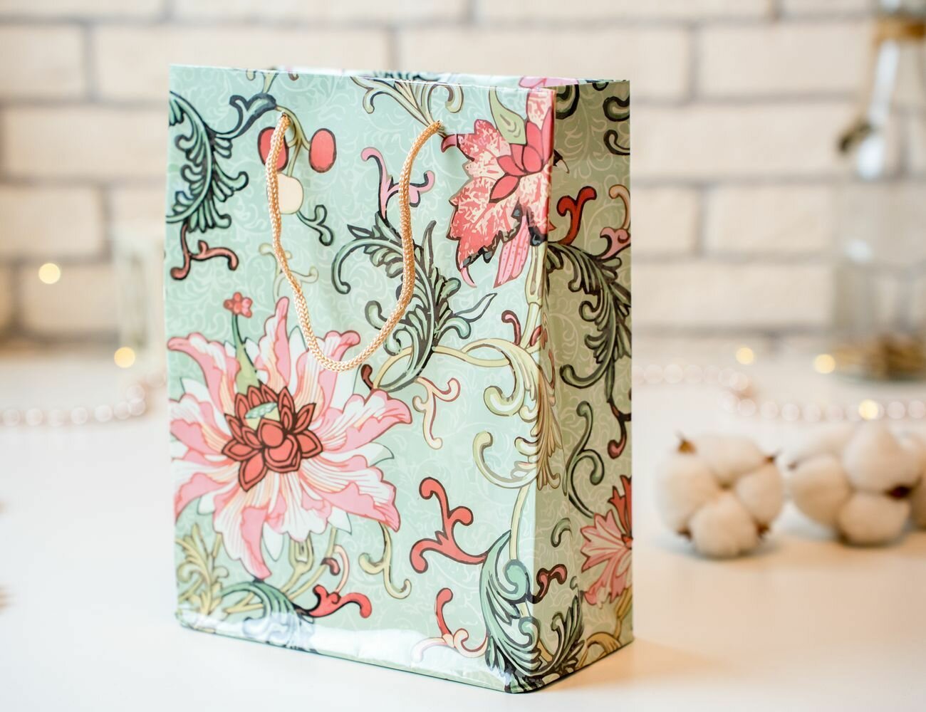 Подарочный пакет райский САД зелёный 23х18 см Koopman International APF478070-2