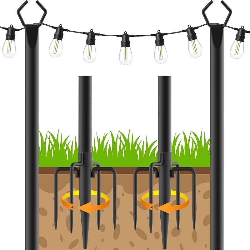 2 упаковки металлических фонарных столбов