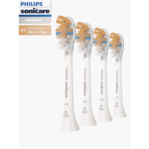 Насадки Philips A3 Premium All-in-One HX9094/10, белые, 4 шт