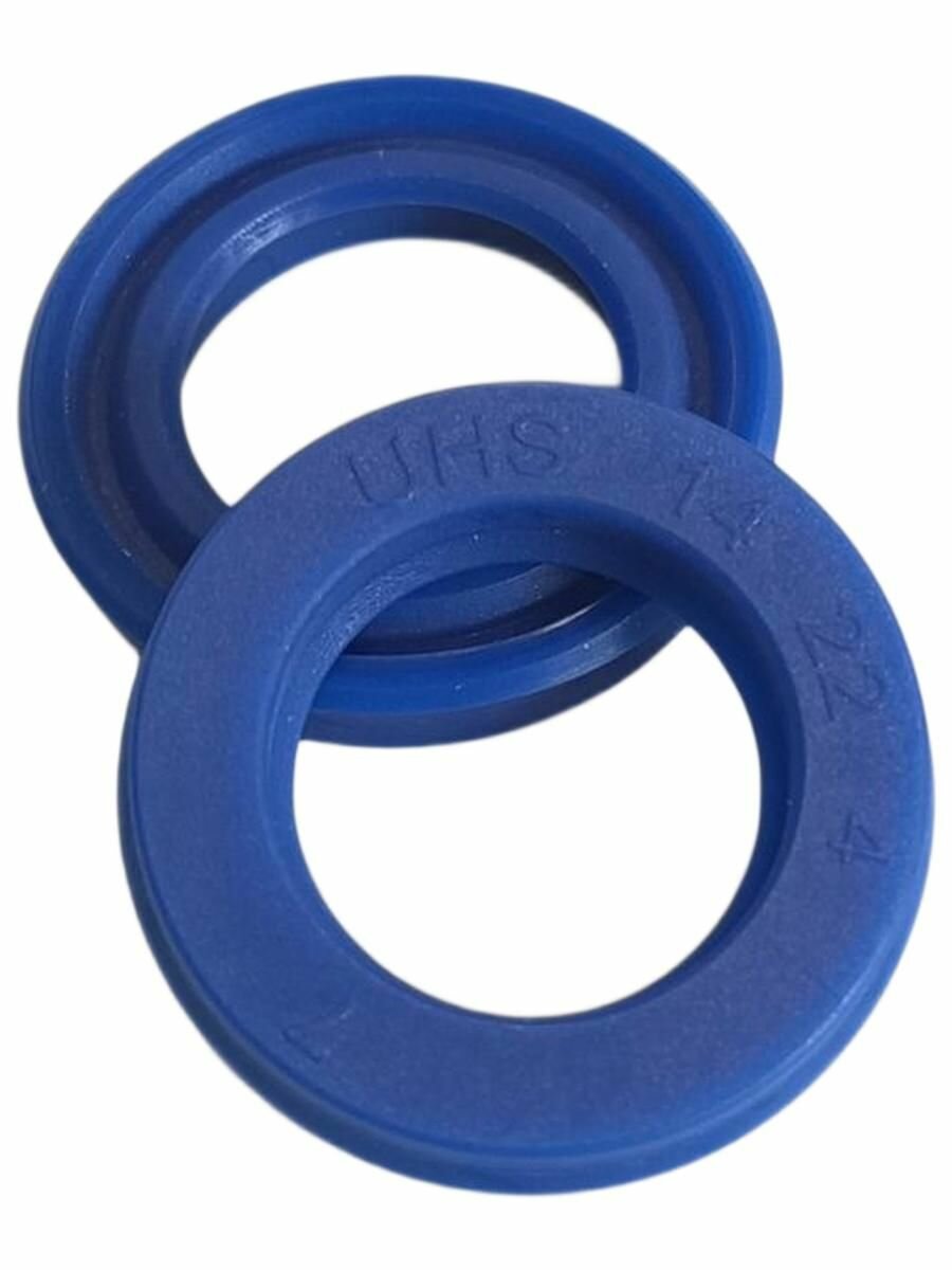 Манжета гидравлическая TJKS PU, полиуретан, 14x22x4 мм, синяя, 2 шт — фото 1