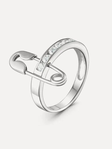 Изображение товара Кольцо тонкое, серебро, 925 проба, фианит