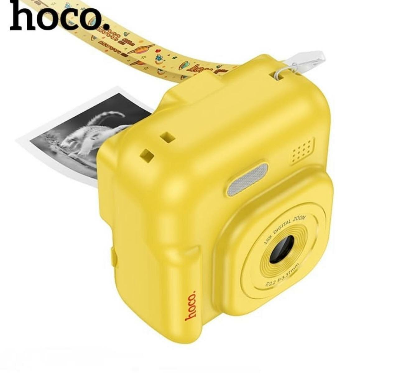 Детская камера Hoco DV211 — двухобъективная, 1080P, экран 2.0”, аккумулятор 1300 мА·ч, комплект с бумагой и стикерами