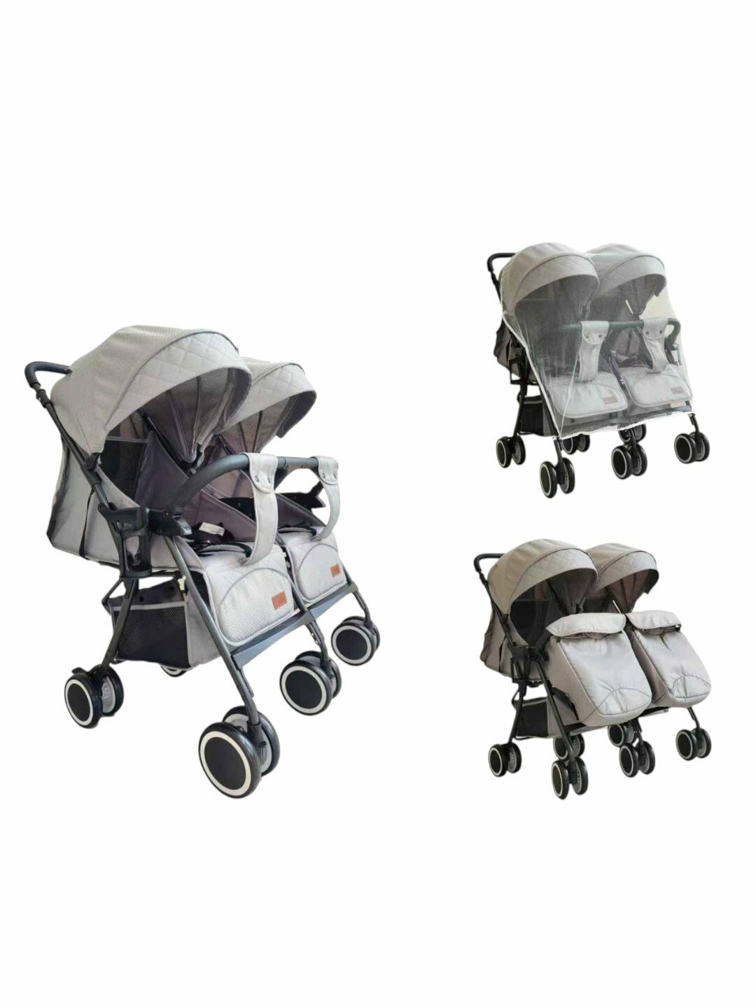 Детская прогулочная коляска для близнецов, складная и удобная, с независимыми сиденьями, ремнями безопасности