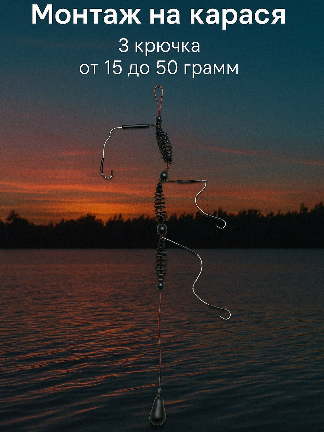 Рыболовный монтаж "Супер карась", донная снасть, для ловли карася - 20гр — фото 1
