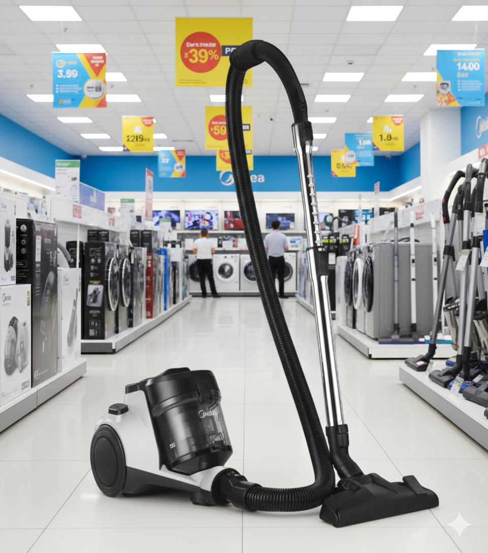 Пылесос Midea MC08MEWH, мощность 1800 Вт, контейнер для пыли 2л