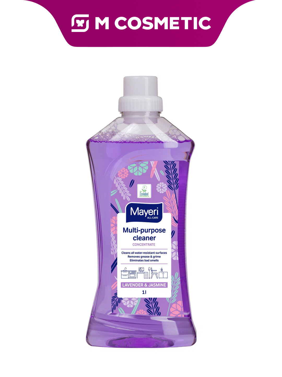 Чистящее средство Mayeri Lavender&Jasmine, концентрат, без сульфатов, без парабенов, 1 л
