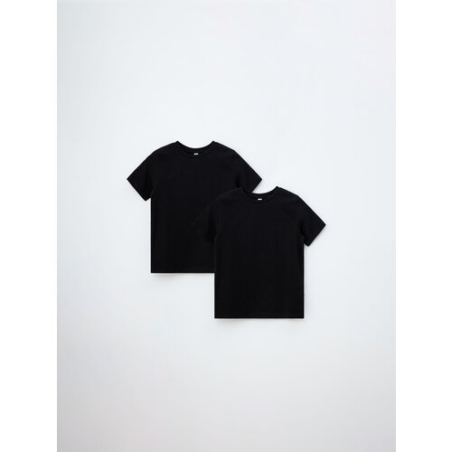 фото Футболка sela, комплект из 2 шт., размер 134, черный