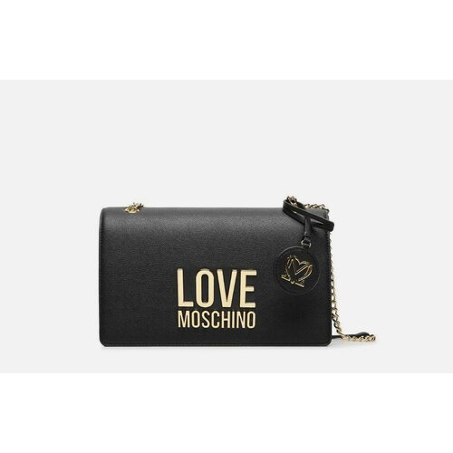 Сумка LOVE MOSCHINO, фактура гладкая, черный сумка клатч love moschino фактура гладкая черный