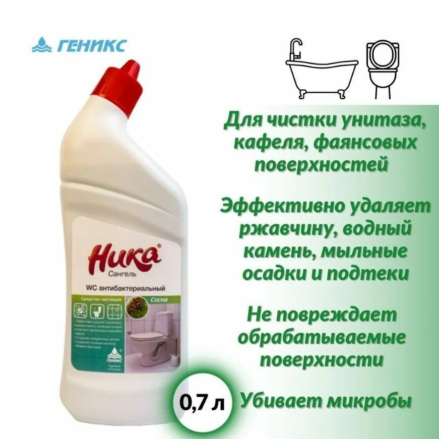 Чистящее средство Ника-Сангель WC антибактериальный (700 мл)