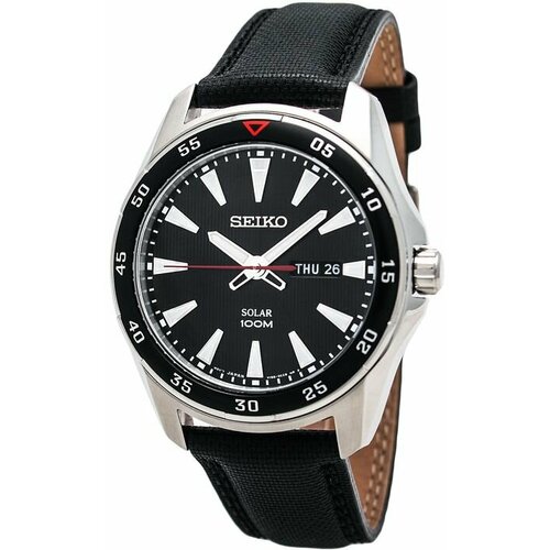 Наручные часы SEIKO SNE393P2S, черный часы наручные мужские кварцевые с большим циферблатом на кожаном ремешке