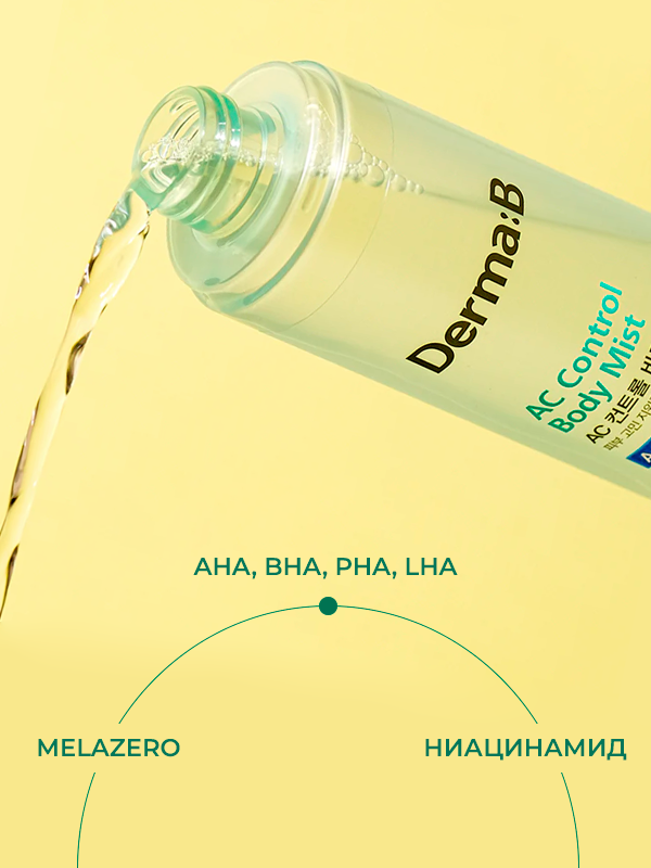 Противовоспалительный спрей для тела с кислотами Derma: B AC Control Body Mist 200 мл — фото 1