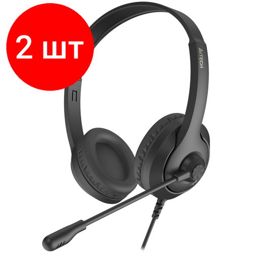 Комплект 2 штук Гарнитура A4Tech Fstyler FH100 черный 2м накладные FH100 STONE BLACK 377200₽