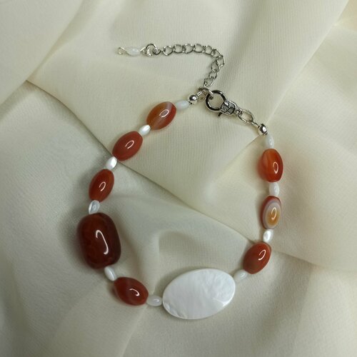 фото Браслет, серебряный, белый malichet